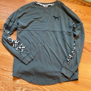 Victoria’s Secret PINK tribal sleeve logo pullover size XS